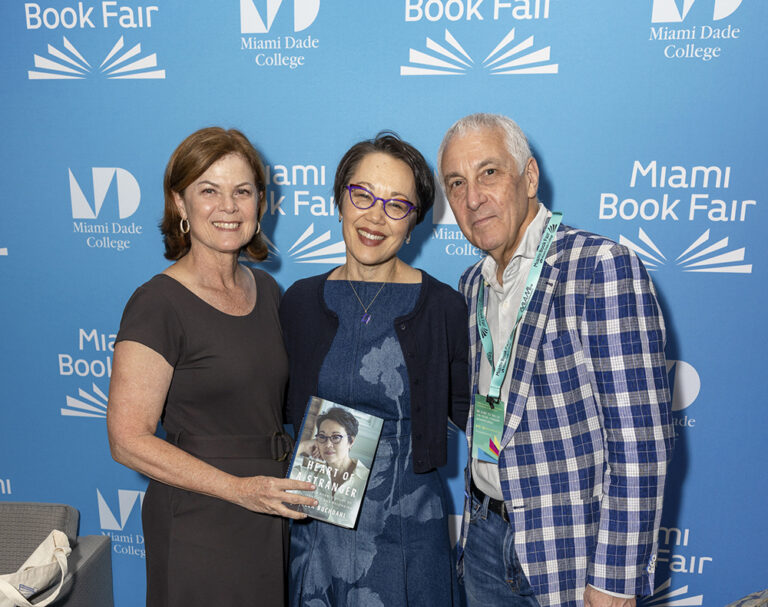 Rabbi Angela Buchdahl, Abigail Pogrebin & Stacey Mindich arrive to the 42th Miami Book Fair at Wolfson Campus on November 22, 2025